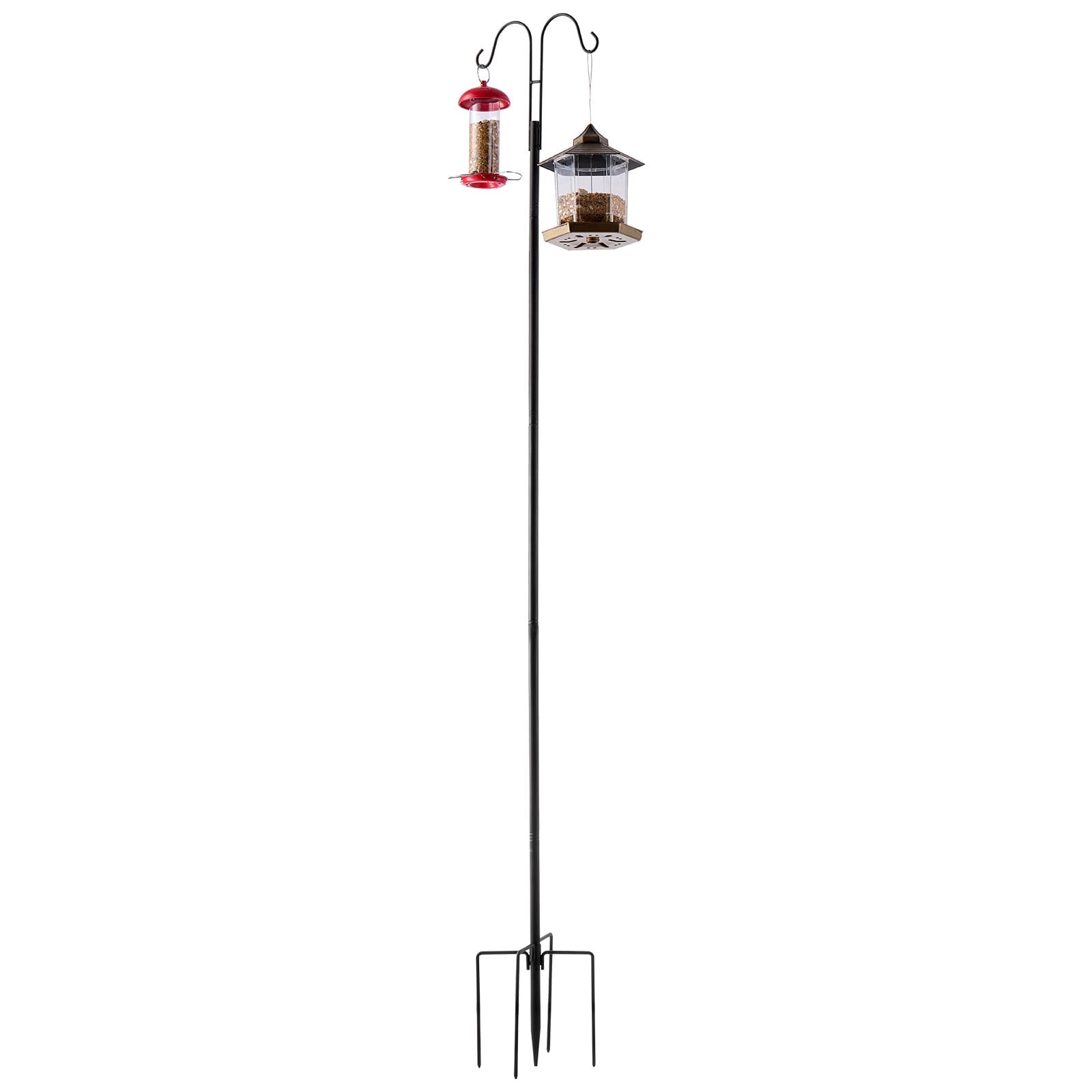 Double Shepherds Hook 8 Pack 76 Inch Heavy Duty Bird Feeder Pole_voghion.com